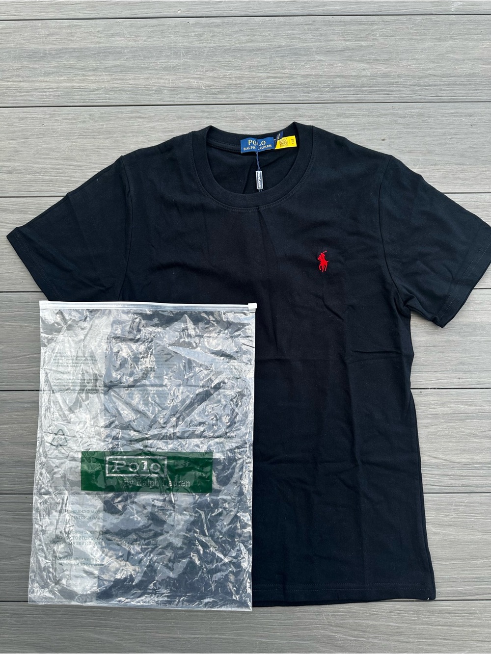 Polo by Ralph Lauren Black Short Sleeve Tee with Red Pony Logo
